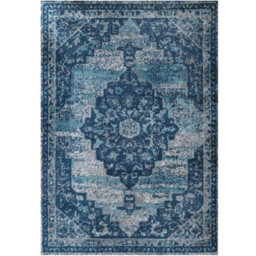 Loomed Navy Blue Traditional Medallion Area Rug 160X230Cm - thumbnail 7