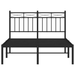 Berkfield Metal Bed Frame With Headboard Black 120X190 Cm - thumbnail 5