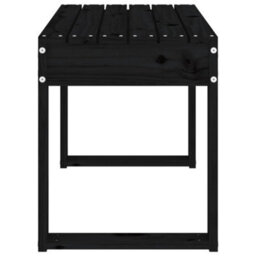 Berkfield Garden Bench Black 80X38X45 Cm Solid Wood Pine - thumbnail 4