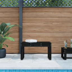 Berkfield Garden Bench Black 80X38X45 Cm Solid Wood Pine - thumbnail 1