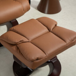 Homcom Pu Leather Manual Reclining Armchair Footstool Padded Seat Brown - thumbnail 9