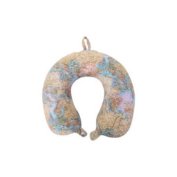 Mountain Warehouse World Map Memory Foam Travel Pillow Brown (One Size) - thumbnail 1