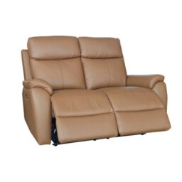 Aspire Kingsmere 2 Seater Power Recliner Sofa In Real Leather, Tan - thumbnail 3