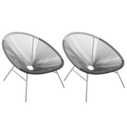Dorel Avo Xl Lounge Chairs In Black - 2 Pieces - thumbnail 1