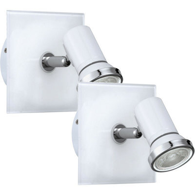 Elegant 2 Pack Wall Light - Ip44 Bathroom Fixture With White Chrome Shade And Gu10 Bulbs - image 1