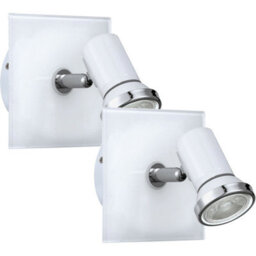 Elegant 2 Pack Wall Light - Ip44 Bathroom Fixture With White Chrome Shade And Gu10 Bulbs