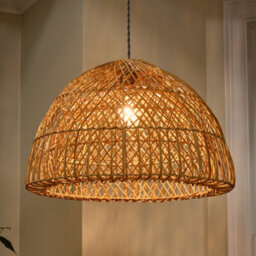 Dibor Traditional Rattan Twin Spiral Easy Fit Decor Ceiling Shade H32 X D50Cm