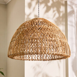Dibor Traditional Rattan Twin Spiral Easy Fit Decor Ceiling Shade H32 X D50Cm - thumbnail 2
