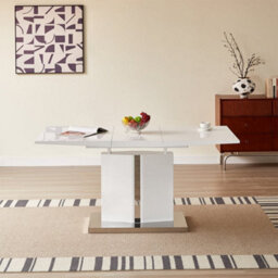Furniture in Fashion Belmonte High Gloss Extending Dining Table Small In White - thumbnail 3