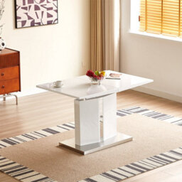 Furniture in Fashion Belmonte High Gloss Extending Dining Table Small In White - thumbnail 2