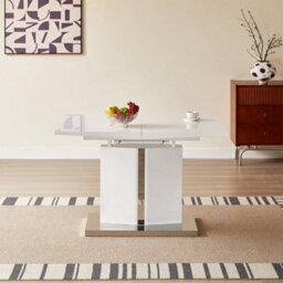 Furniture in Fashion Belmonte High Gloss Extending Dining Table Small In White - thumbnail 4