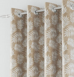 Enhanced Living Oakland Latte Leaf Pattern, Thermal, Room Darkening Pair Of Curtains With Eyelet Top - 46 X 54 Inch (117X137Cm) - thumbnail 2