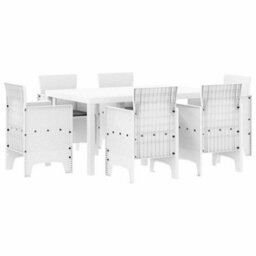 Berkfield Garden Dining Set 7 Pcs White - thumbnail 2