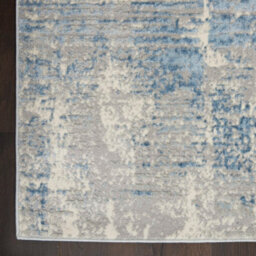 Ivory Grey Blue Modern Easy To Clean Abstract Rug For Dining Room Bedroom Living Room -244Cm X 305Cm - thumbnail 8