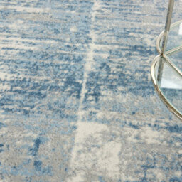 Ivory Grey Blue Modern Easy To Clean Abstract Rug For Dining Room Bedroom Living Room -244Cm X 305Cm - thumbnail 4
