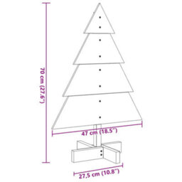 Berkfield Versatile Wooden Christmas Tree For Decoration 70 Cm Solid Wood - thumbnail 8