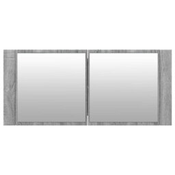 Berkfield Led Bathroom Mirror Cabinet Grey Sonoma 100X12X45 Cm - thumbnail 7