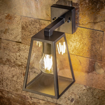 CGC Lighting Cgc Outdoor Outside Wall Light Black Clear Diffuser Traditional Porch Garden Security - image 1