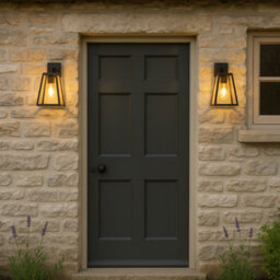 CGC Lighting Cgc Outdoor Outside Wall Light Black Clear Diffuser Traditional Porch Garden Security - thumbnail 8