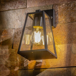 CGC Lighting Cgc Outdoor Outside Wall Light Black Clear Diffuser Traditional Porch Garden Security - thumbnail 2