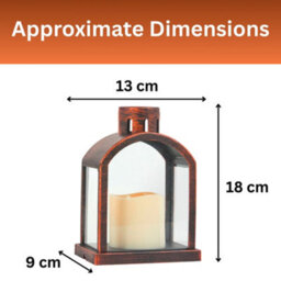X2 Bronze Effect Led Candle Lanterns - thumbnail 2