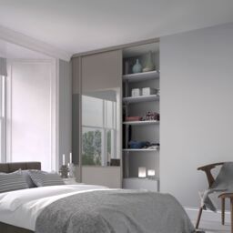 Spacepro Classic Wideline Mirrored Pebble Framed Sliding Wardrobe Door (H)2220mm (W)610mm - thumbnail 9