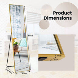 Gainoom Home 160 X 40Cm Golden Wall-Mounted Full Length Mirror Bedroom Large Floor Dressing Mirror - thumbnail 2