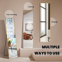 Gainoom Home 160 X 40Cm Golden Wall-Mounted Full Length Mirror Bedroom Large Floor Dressing Mirror - thumbnail 7