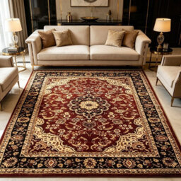Traditional Persian Style Non-Slip Rug For Hallway, Living Room & Bedroom - Red 60X110Cm - thumbnail 5