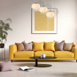 Milagro Nova Chrome Pendant Lamp 3Xe14 Elegant Cream Glass Shade Housing Delicate Suspended Crystals - thumbnail 4