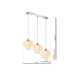 Milagro Nova Chrome Pendant Lamp 3Xe14 Elegant Cream Glass Shade Housing Delicate Suspended Crystals - thumbnail 7