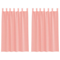 Berkfield Voile Curtains With Loops 2 Pcs Pink 140X175 Cm - thumbnail 2