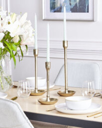Beliani Set Of 3 Candle Holders Liwung Metal 27/33/38 Cm Gold - thumbnail 4