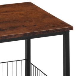 Tectake Bedside Table Grimsby - Industrial Style, With Mesh Basket, 40 X 40 X 55.5 Cm - Industrial Wood Dark, Rustic - thumbnail 7