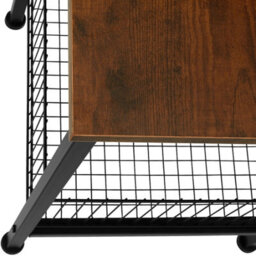Tectake Bedside Table Grimsby - Industrial Style, With Mesh Basket, 40 X 40 X 55.5 Cm - Industrial Wood Dark, Rustic - thumbnail 4