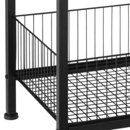Tectake Bedside Table Grimsby - Industrial Style, With Mesh Basket, 40 X 40 X 55.5 Cm - Industrial Wood Dark, Rustic - thumbnail 9