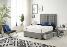 Somnior Beds Somnior Bliss Linen Silver 6Ft Memory Foam Divan Bed With 2 Drawers, Mattress & Headboard - Super King - thumbnail 3