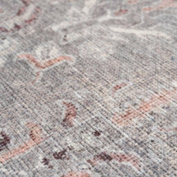 Loomed Distressed Grey Persian Style Washable Non Slip Rug 60X110Cm - thumbnail 6
