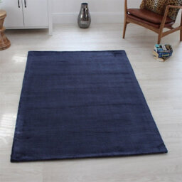 Plain Navy Modern Handmade Rug For Dining Room Bedroom & Living Room-120Cm X 170Cm - thumbnail 5
