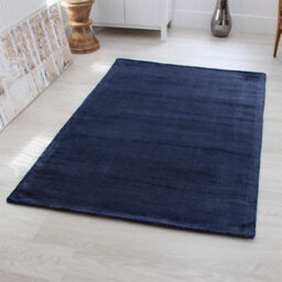 Plain Navy Modern Handmade Rug For Dining Room Bedroom & Living Room-120Cm X 170Cm - thumbnail 6