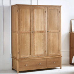 Oakham Premium Brixton 3 Door Wardrobe In Oak - thumbnail 2