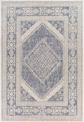 Livabliss Tuareg-Global Blue Grey Off-White Vintage In- & Outdoor Rug 120 X 170 Cm Easy Care, Non Shedding - image 1