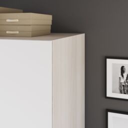 GoodHome Atomia Freestanding Matt White Oak Effect Particle Board Wardrobe (H)1975mm (W)1000mm (D)600mm - thumbnail 4