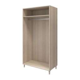 GoodHome Atomia Freestanding Matt White Oak Effect Particle Board Wardrobe (H)1975mm (W)1000mm (D)600mm - thumbnail 3