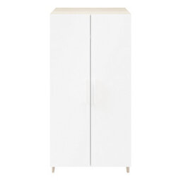 GoodHome Atomia Freestanding Matt White Oak Effect Particle Board Wardrobe (H)1975mm (W)1000mm (D)600mm - thumbnail 1