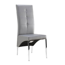 Furniture In Fashion Jet Large Black Glass Dining Table With 6 Vesta Grey Chairs - thumbnail 4