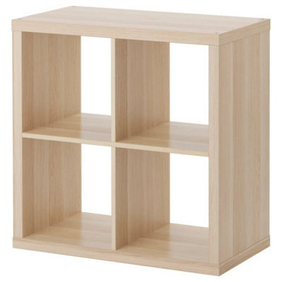 White Stained Oak Effect Cube Storage 77X77Cm Shelving Unit Bookcase Organizer Display - image 1