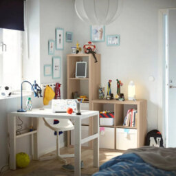 White Stained Oak Effect Cube Storage 77X77Cm Shelving Unit Bookcase Organizer Display - thumbnail 4