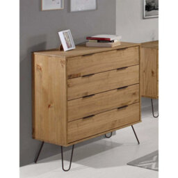 4 Drawer Chest Of Drawers Spindle Legs In Pine - thumbnail 1