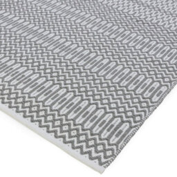 Grey Outdoor Rug, Geometric Stain-Resistant Rug For Patio Decks Garden Balcony, 2mm Modern Outdoor Rug-120Cm X 170Cm - thumbnail 3